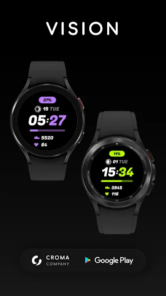 Vision Watch Face for Wear OS screenshot 2