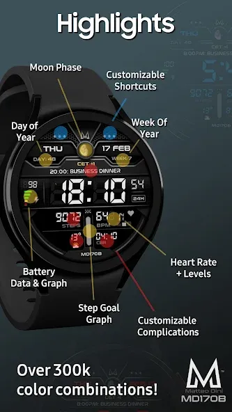 MD170B Digital watch face screenshot 4