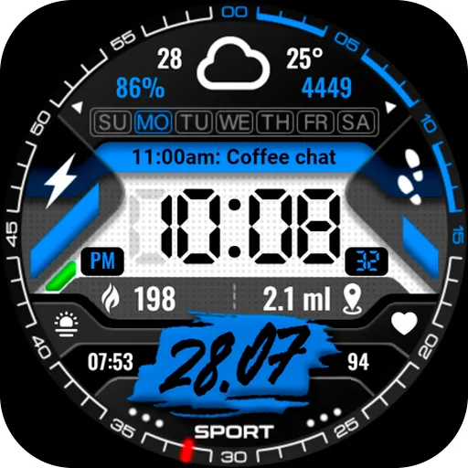 PT16 Digital Watch Face screenshot 36