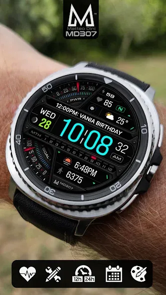 MD307 Digital watch face screenshot 5
