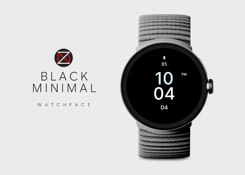 Black Minimal Watch Face screenshot 1