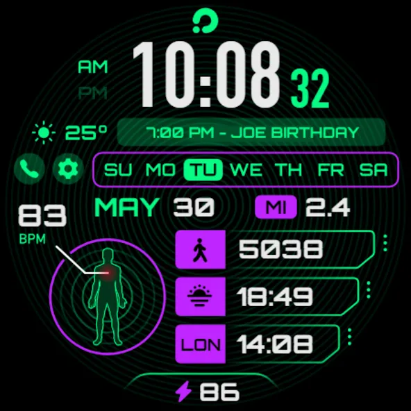 PRADO 33 Cyber Wacth Face screenshot 11