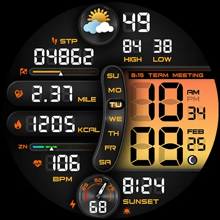 PER20 Digital Watch Face Meru screenshot 46