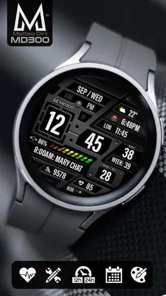 MD300 Digital watch face screenshot 1