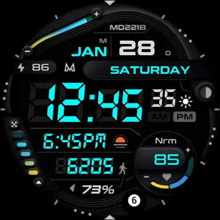 MD221B Digital watch face screenshot 32