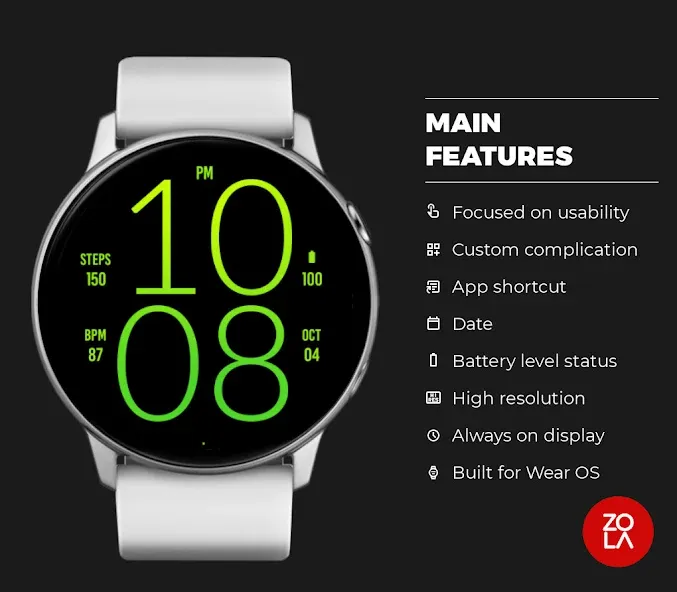 Green Lime Light Watch Face screenshot 2