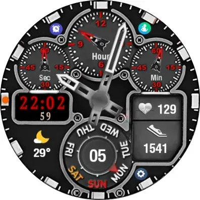 N-SPORT590 RedHybird WatchFace screenshot 7