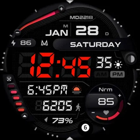 MD221B Digital watch face screenshot 34