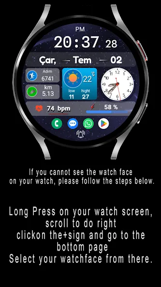 FSW291 Digital Watch face screenshot 2