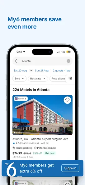Motel 6: Book Hotels My6 Deals screenshot 8