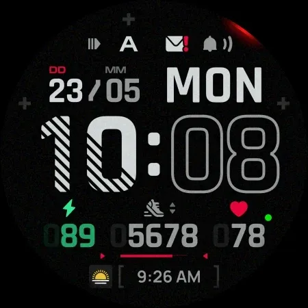 SH096 Watch Face, WearOS watch screenshot 9
