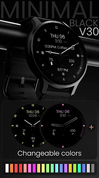 Minimal Black v30 Watch Face screenshot 4