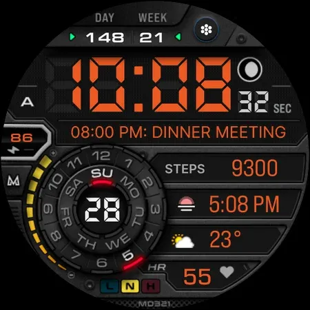 MD321 Digital Watch Face screenshot 12