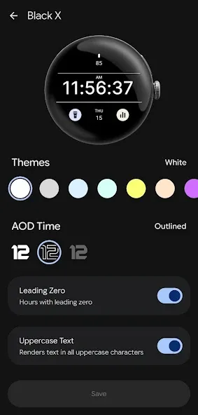 Black X Watch Face screenshot 4