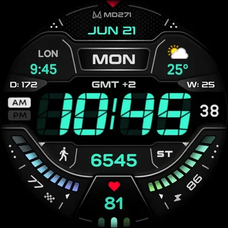MD271 Digital watch face screenshot 24