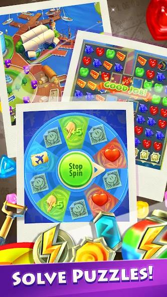 Gummy Drop! Match 3 & Travel screenshot 3