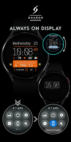 SH094 Watch Face, WearOS watch screenshot 8