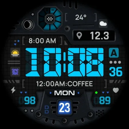SH070 Watch Face, WearOS watch screenshot 12