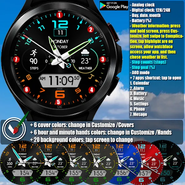 NTV439 - Hybrid watch face screenshot 7