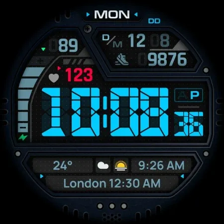 SH058 Watch Face, WearOS watch screenshot 13
