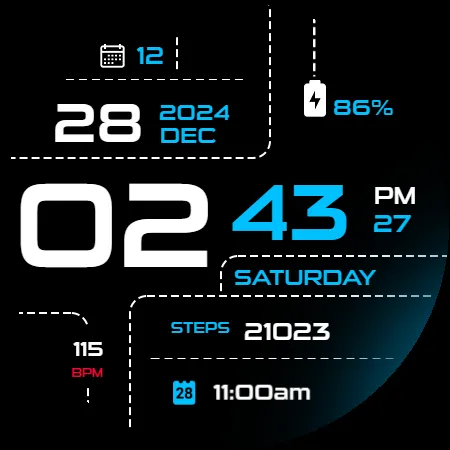 Dotline - Dark Watch Face screenshot 19