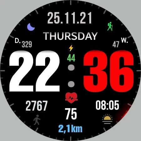 Big dgt mod 5M Watch face screenshot 23