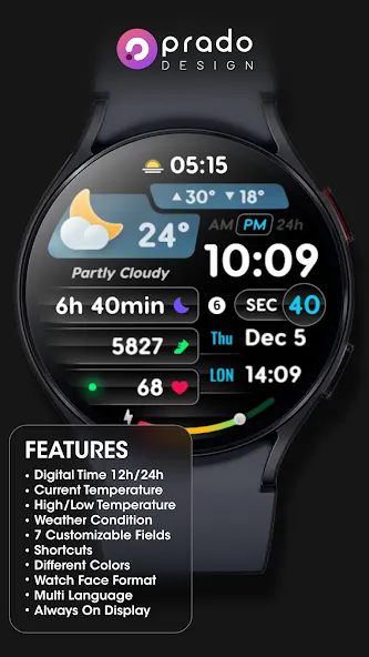 PRADO 72 Weather Watch Face screenshot 3