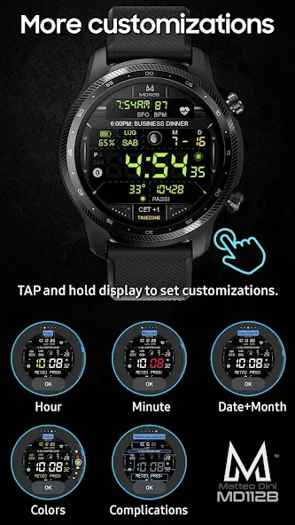 MD112B Digital watch face screenshot 6