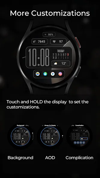 TVV Modern Layout Watch Face screenshot 5