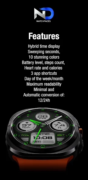 Hybrid Watchface — NDW071 screenshot 5