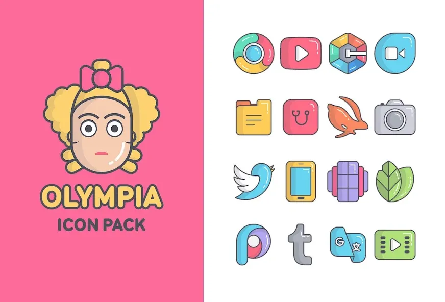 Olympia - Cartoon Icons Pack screenshot 9
