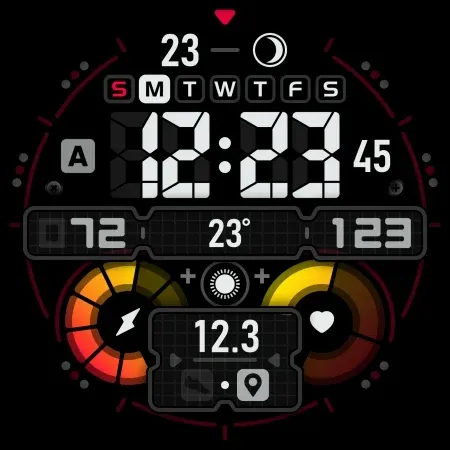 SH027 Watch Face, WearOS watch screenshot 14