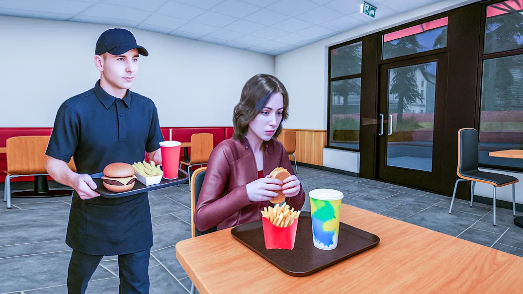 Fast Food Burger Pizza Sim 3D screenshot 4