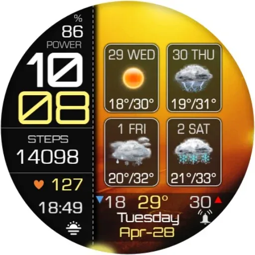 Weather 4 Days Digital Wear OS screenshot 21