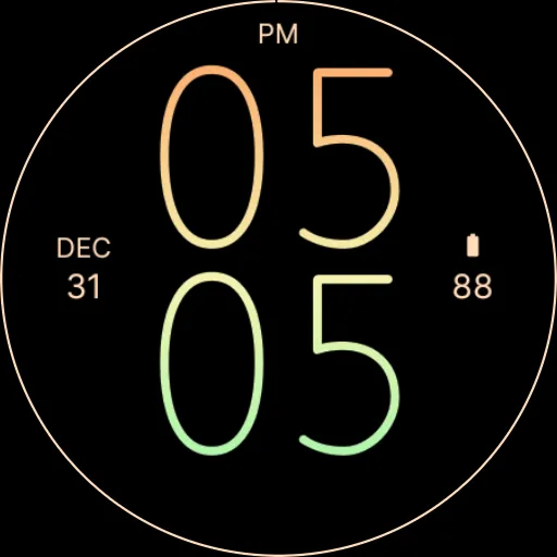 Orange Green Air Watch Face screenshot 4