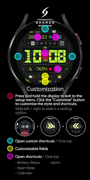 SH089 Watch Face, WearOS watch screenshot 6