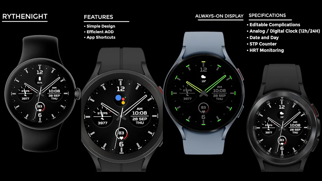 Rythenight - watch face screenshot 15