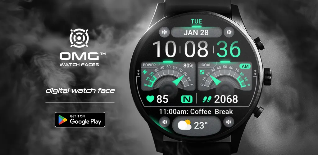 OMG 341 Digital Watch Face screenshot 1