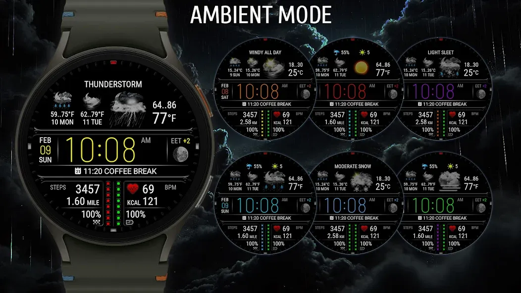 Weather watch face W7.5 screenshot 5