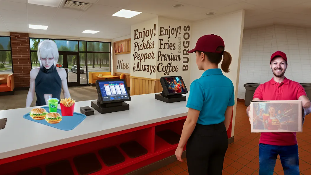 Fast Food Burger Pizza Sim 3D screenshot 2
