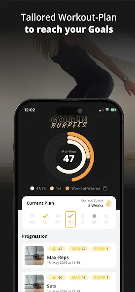 GOLDEN Burpees Tracker screenshot 2
