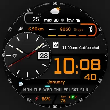 FSW307 Hybrid Watch face screenshot 17