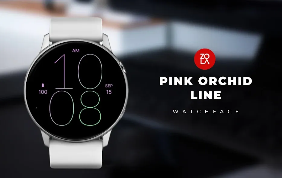 Pink Orchid Line Watch Face screenshot 1