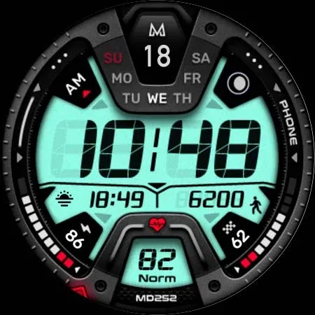 MD252 Digital watch face screenshot 11