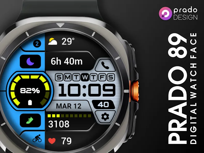 PRADO 89 Digital Watch Face screenshot 7