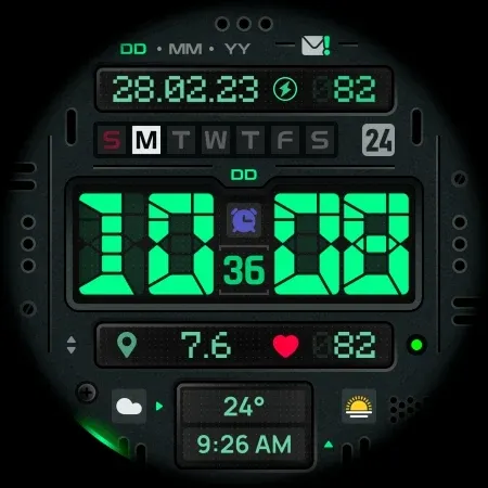 SH089 Watch Face, WearOS watch screenshot 11