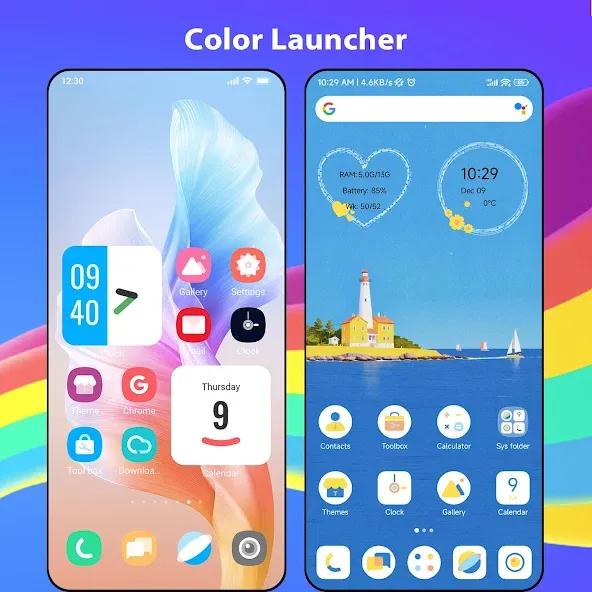 Color Launcher, cool themes screenshot 1