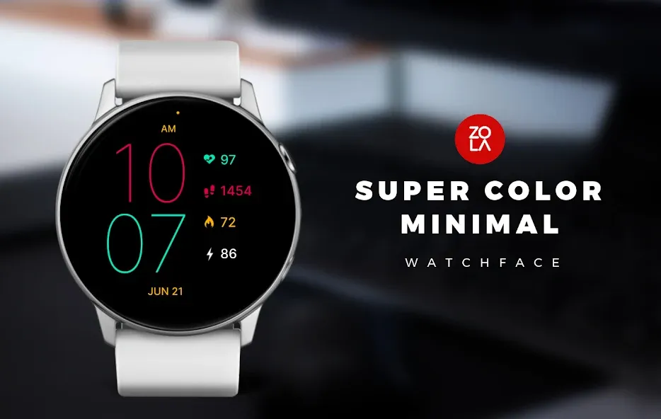 Super Color Minimal Watch Face screenshot 1