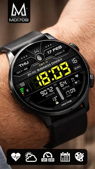 MD170B Digital watch face screenshot 2