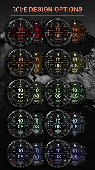 WFP 332 Futuristic watch face screenshot 2